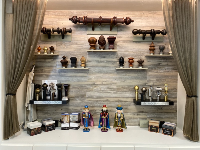 Samples inside Custom Drapery Company's Houston showroom